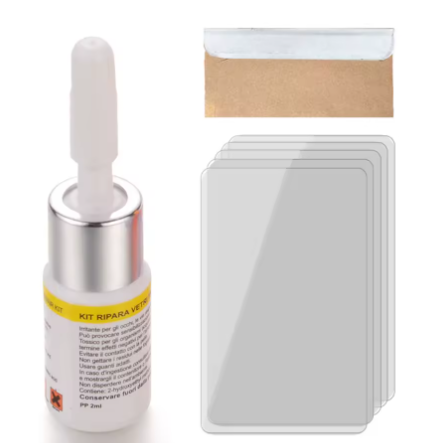 3 Pièces de Kit réparation fissure du pare-brise avec lame fluide Film durcissement