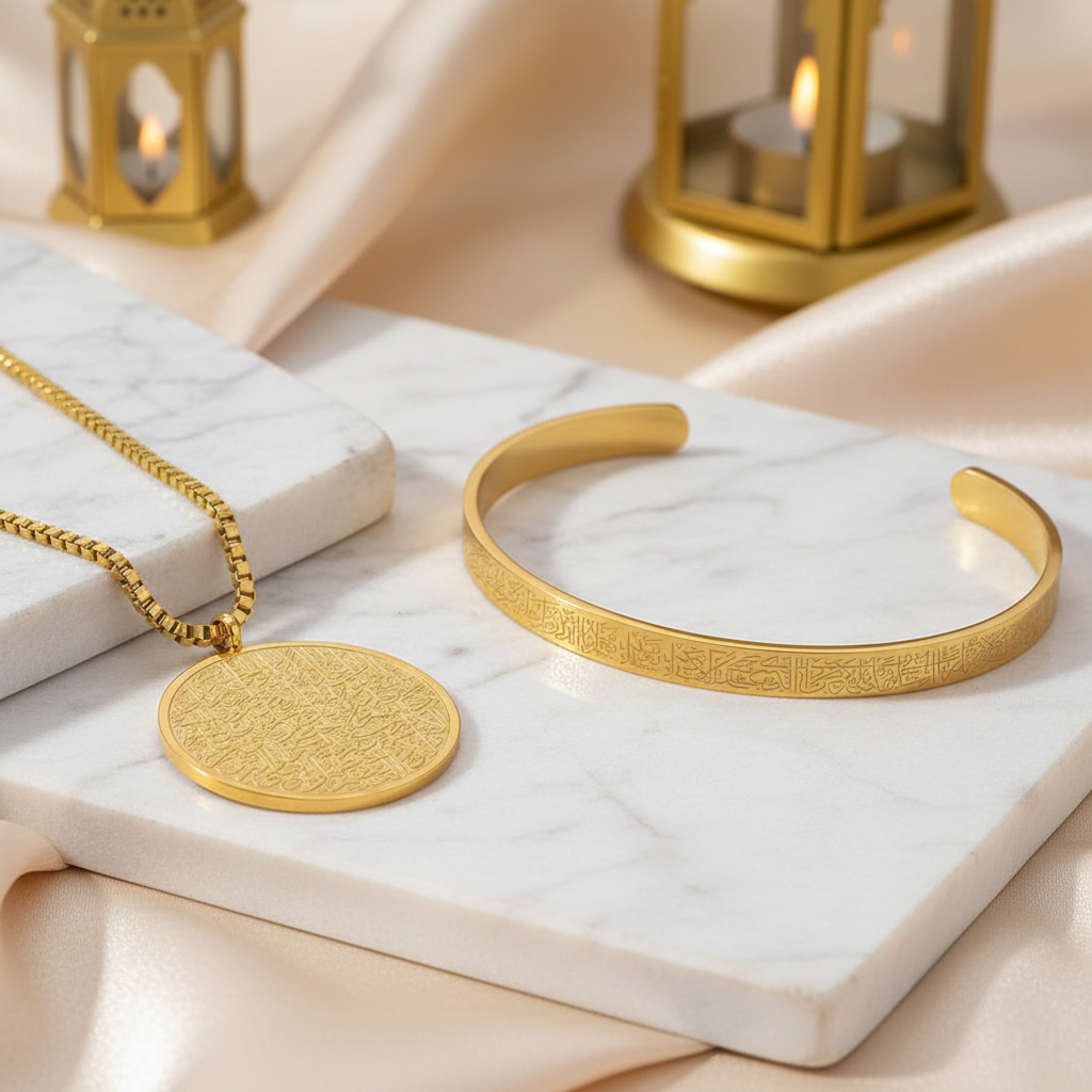 Parure Spirituelle Ayat Al Kursi - Collier et Bracelet de Protection