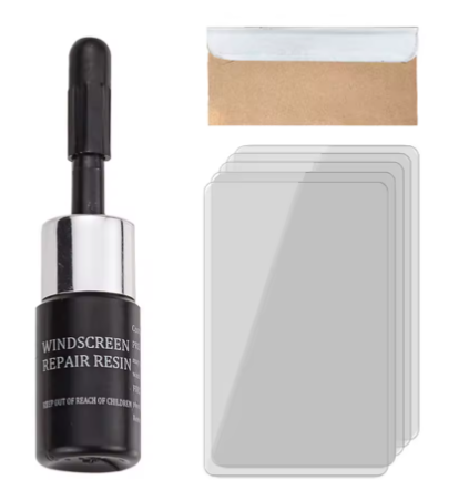 3 Pièces de Kit réparation fissure du pare-brise avec lame fluide Film durcissement