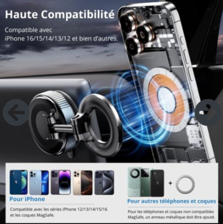 Support Téléphone Magnétique 360°
