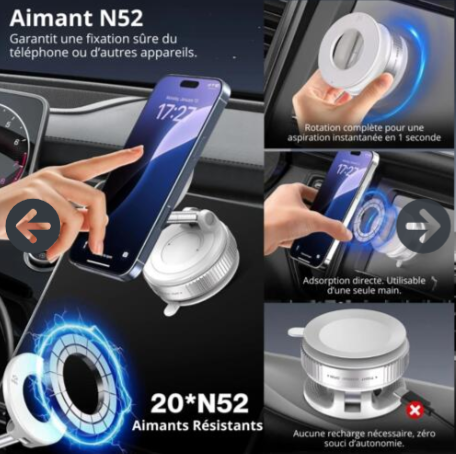 Support Téléphone Magnétique 360°