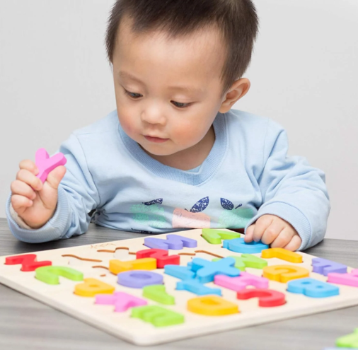 Jeux de Puzzle Éducatifs en Bois - Pack Alphabet et Chiffres