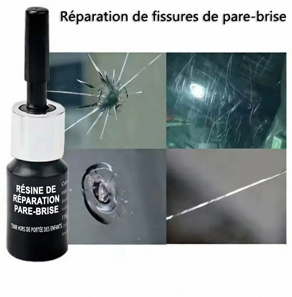 3 Pièces de Kit réparation fissure du pare-brise avec lame fluide Film durcissement