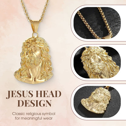 Collier torsadé en or 18 carats avec pendentif Jésus. : Foi et Élégance