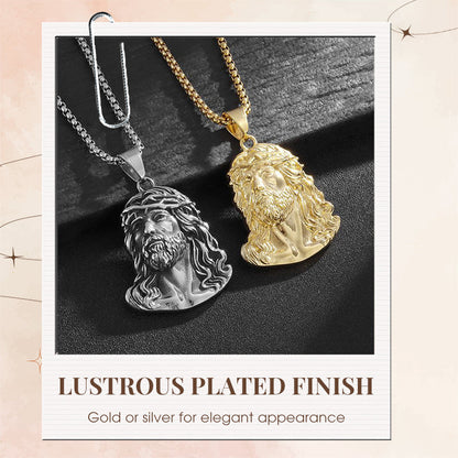 Collier torsadé en or 18 carats avec pendentif Jésus. : Foi et Élégance