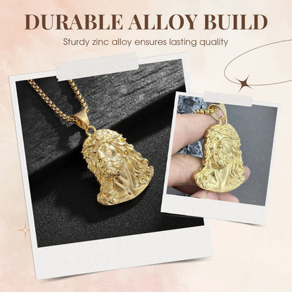 Collier torsadé en or 18 carats avec pendentif Jésus. : Foi et Élégance