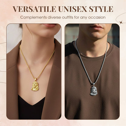 Collier torsadé en or 18 carats avec pendentif Jésus. : Foi et Élégance